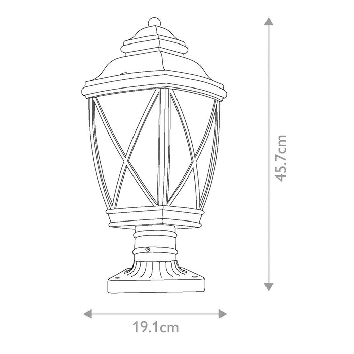 Kichler Tangier Medium 7.5" Bronze Outdoor Pedestal Light — alternate view