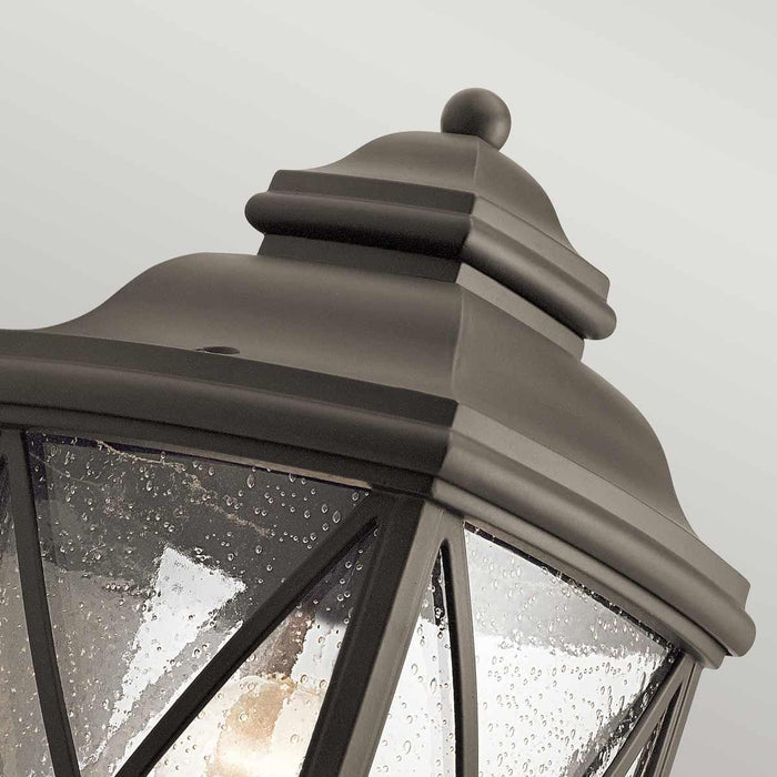 Kichler Tangier Medium 7.5" Bronze Outdoor Pedestal Light — lifestyle setting