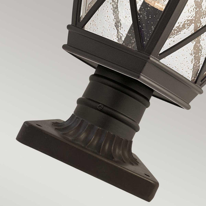 Kichler Tangier Medium 7.5" Bronze Outdoor Pedestal Light — side profile