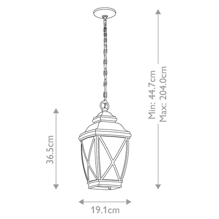 Kichler Tangier Medium 7.5" Bronze Outdoor Pendant Light — alternate view