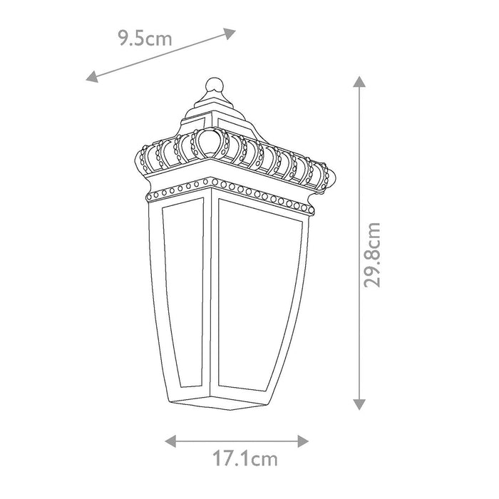 Kichler Venetian Rain Brushed Bronze Outdoor Half Wall Light — close-up detail