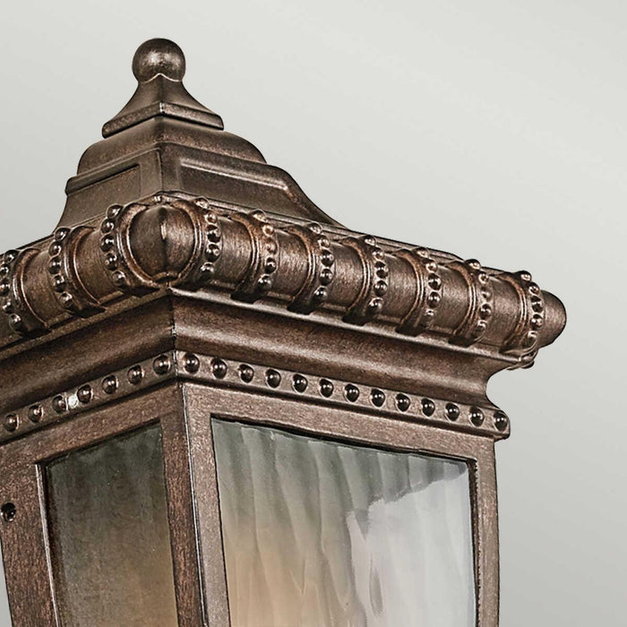 Elstead Venetian Rain Brushed Bronze Outdoor Half Wall Close up image