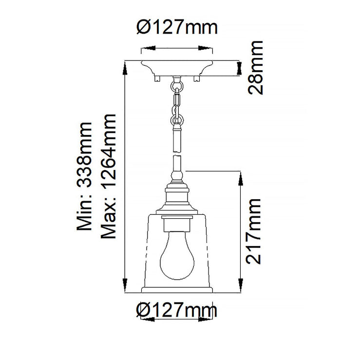 Kichler Waverly 1 Light Brass Mini Ceiling Pendant Light - 23cm — close-up detail