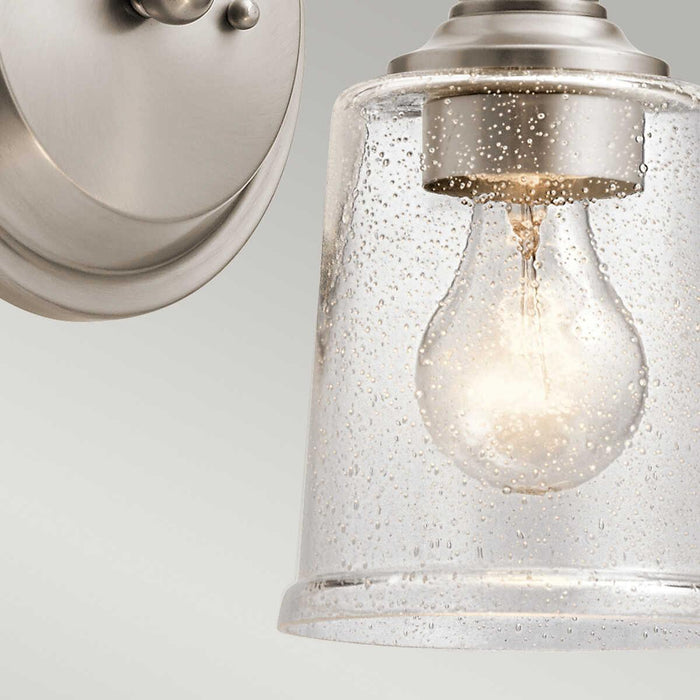 kichler waverly 1 light pewter wall light Close Up