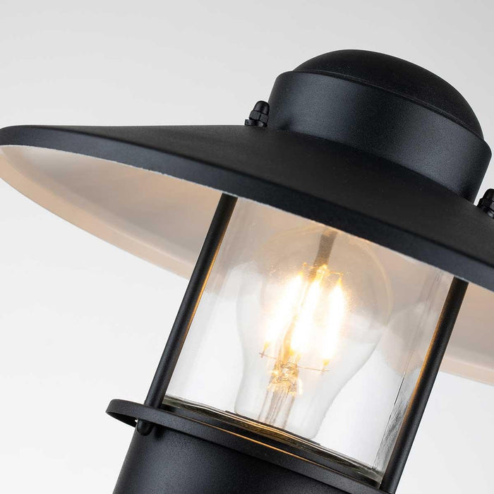 Klampenborg 1 Light Black Outdoor Pedestal - PIR Sensor — lifestyle setting