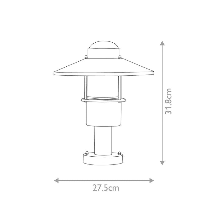 Klampenborg 1 Light Silver Outdoor Pedestal - PIR Sensor — alternate view
