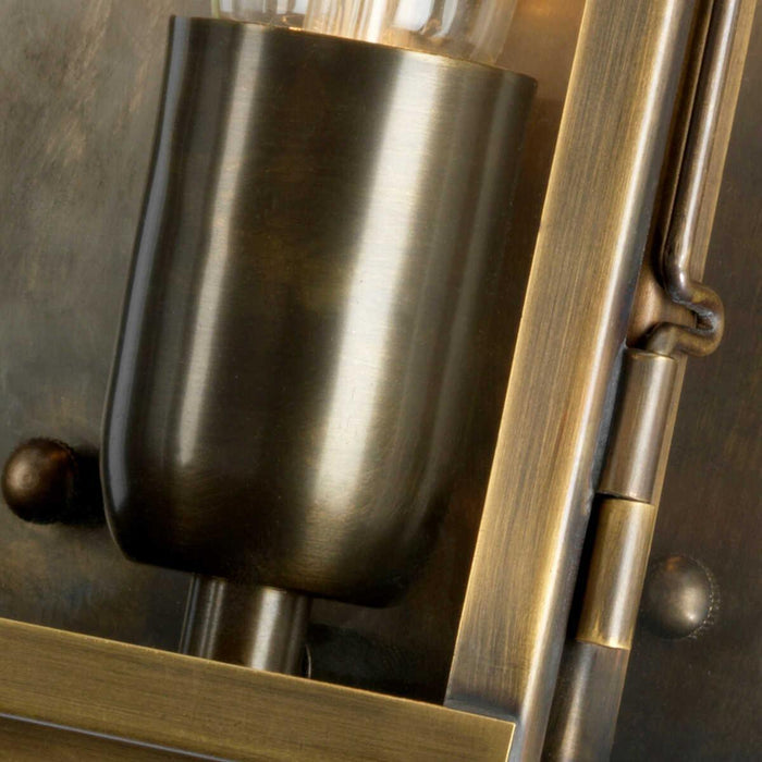 Lambeth Palace 1 Lt Outdoor Brass Wall Lantern Elstead Lighting close up
