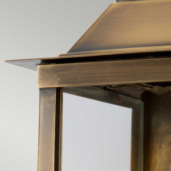 Lambeth Palace 1 Lt Outdoor Brass Wall Lantern Elstead Lighting exterior close up