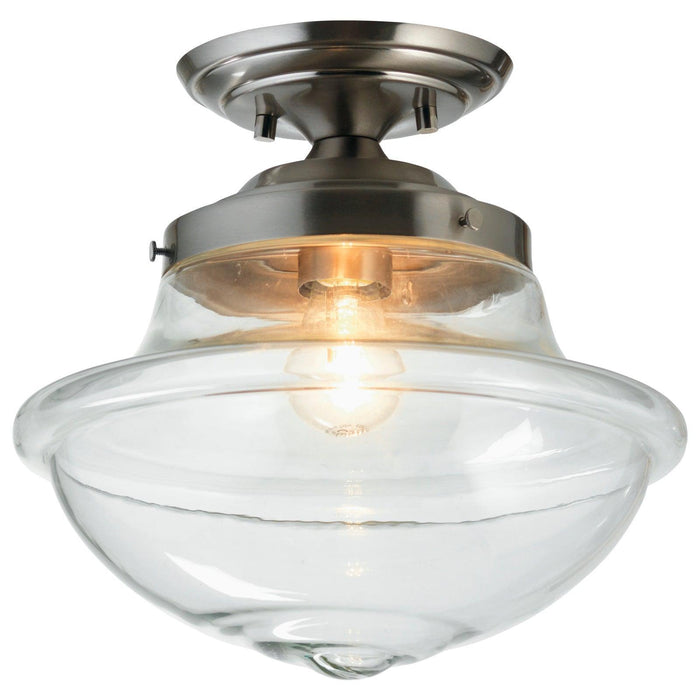 Lars Clear Glass & Antique Chrome Flush Ceiling Light Living room Image