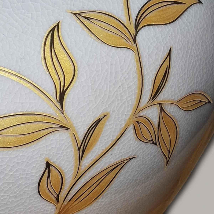 Leaves Brown & Gold Ceramic Table Lamp Elstead Lighting — lifestyle setting