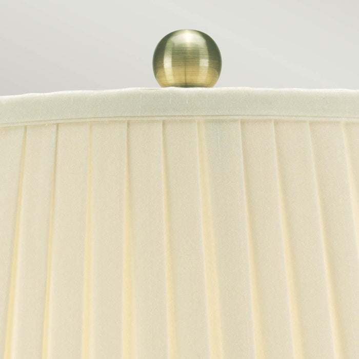 Leaves Brown & Gold Ceramic Table Lamp Elstead Lighting — side profile