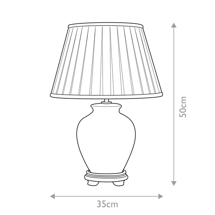 Linyi Blue & White Ceramic Table Lamp - Ivory Shade — close-up detail
