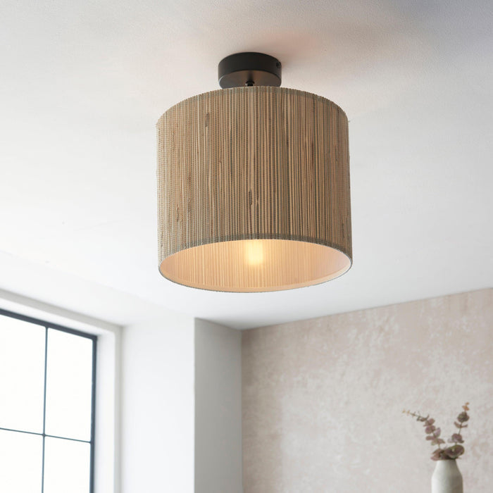 Longshore 1 Light Black Semi Flush living room Ceiling Light Image 5