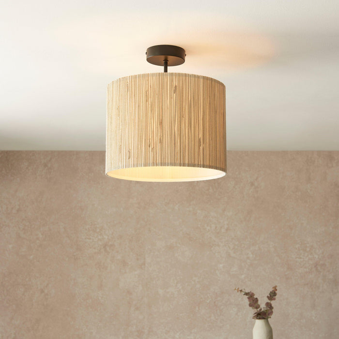 Longshore 1 Light Black Semi Flush living room Ceiling Light Image 4