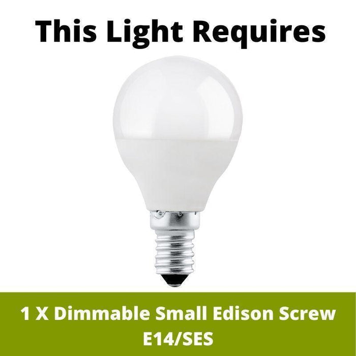 Los Angeles Tiffany Wall Light requires 1 x Small Edison Screw E14/SES bulbs