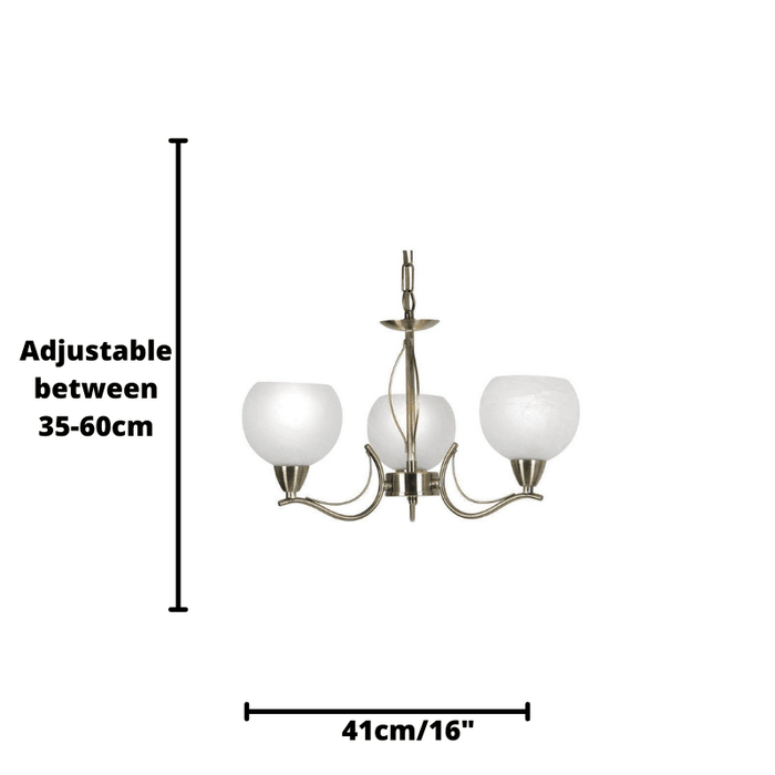 Luanda 3 Light Antique Brass Pendant Chandelier-Oaks Lighting-2-Tiffany Lighting Direct