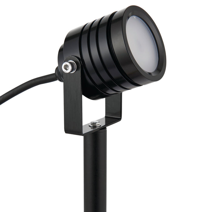 luminatra black garden spike light ip65 4w by saxby lighting, close up image 63