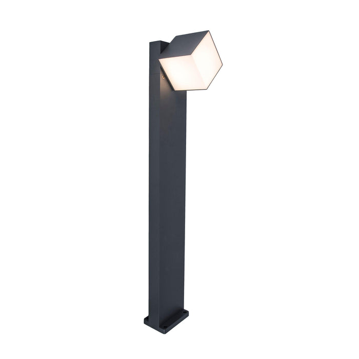 Lutec Cuba LED Grey Outdoor Bollard Light - Adjustable Head 7193802118