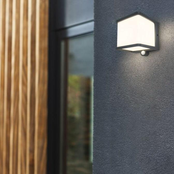 Lutec Doblo LED Solar Grey Wall Light - Motion Sensor — alternate view