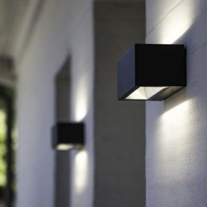 Lutec Gemini IP54 Integrated LED Outdoor Wall Light - Grey 5189112118 outside wall