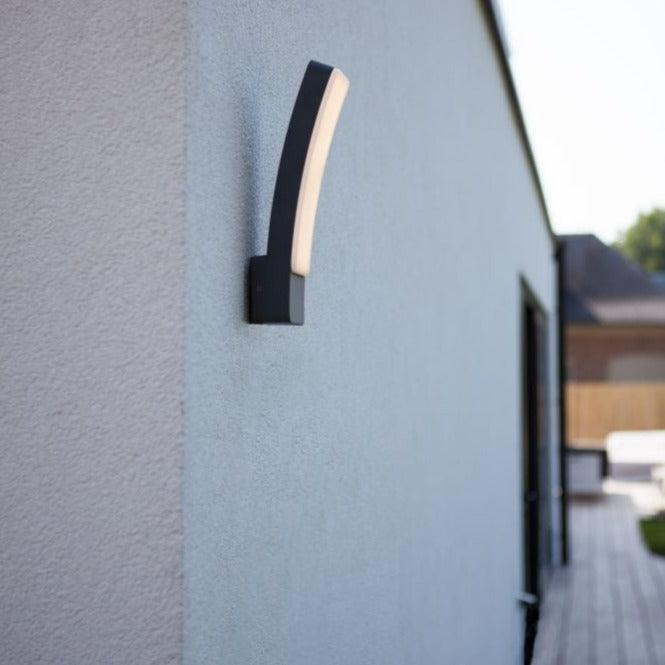 Lutec Kira Integrated LED Outdoor Wall Light In Dark Grey 5288902118 Outside wall