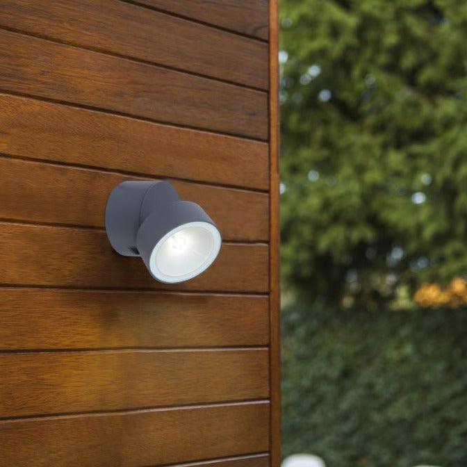 Lutec Trumpet Outdoor LED Wall Light - Charcoal Grey — rear view