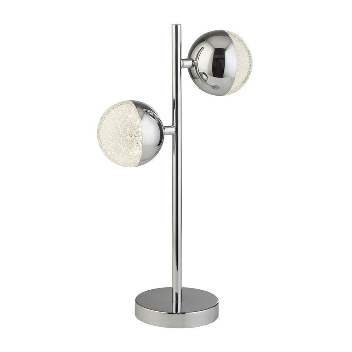 Marbles 2 Light Chrome & Crystal Sand Table Lamp Searchlight 1