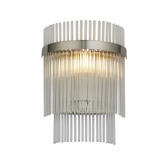 marietta nickel wall light glass rod shade by Endon Lighting Living room image
