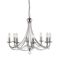 Maypole 8 Light Satin Silver Ceiling Pendant Searchlight-Ceiling Pendant Lights-1-Tiffany Lighting Direct