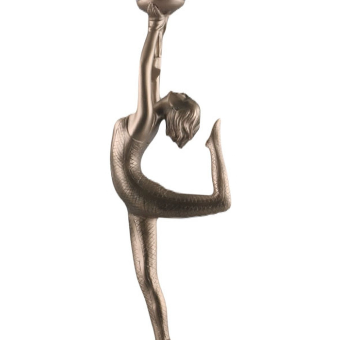 Mia Brass Art Deco Figurine Lamp — side profile
