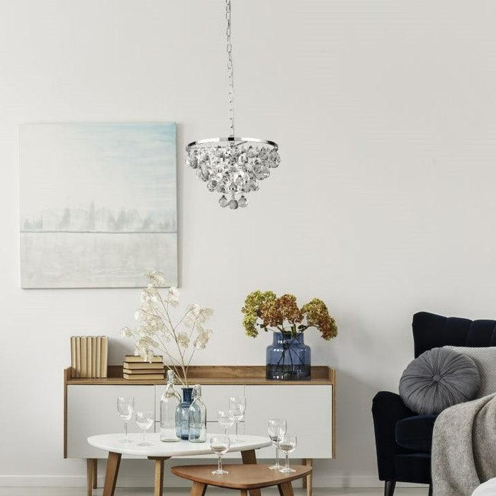 Michelle 4 Light Round Chrome Ceiling Pendant-Ceiling Pendant Lights-5-Tiffany Lighting Direct