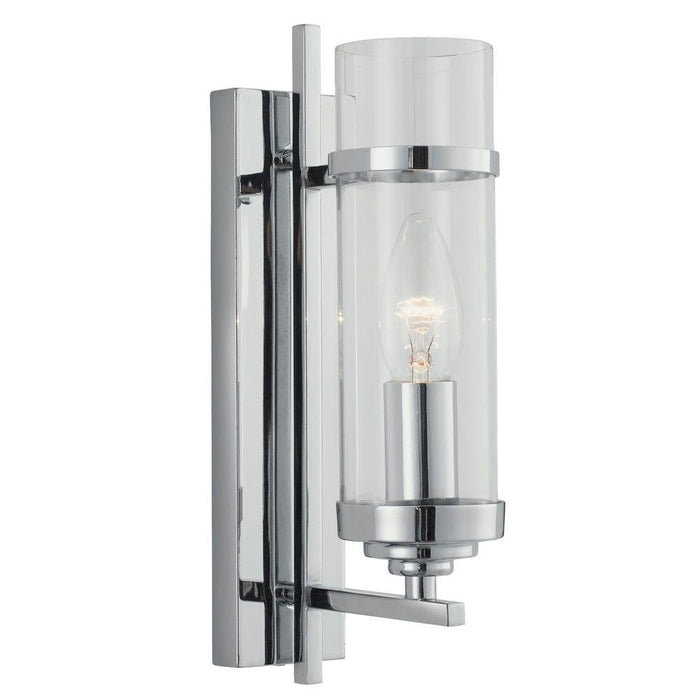 milo 1 light chrome glass shade wall light pull switch