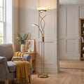 Monaco Antique Brass Living Room Floor Lamp