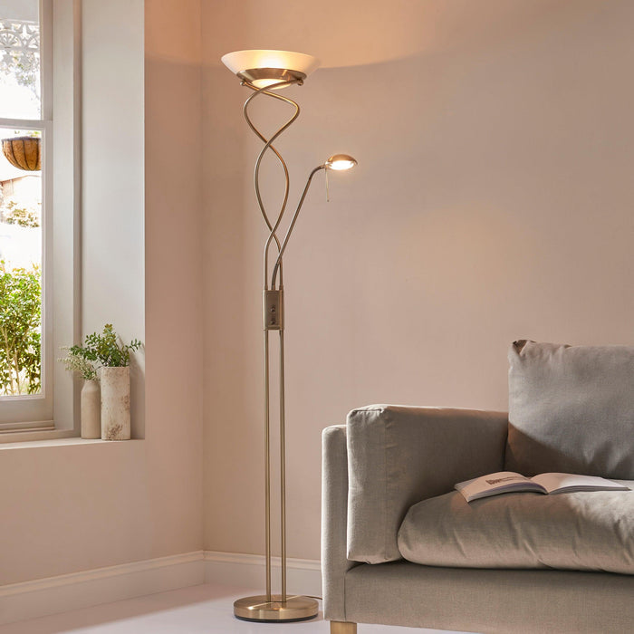 Monaco Antique Brass Living Room Floor Lamp Living room image