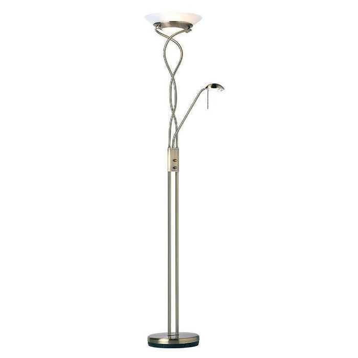 Monaco Antique Brass Living Room Floor Lamp white back ground