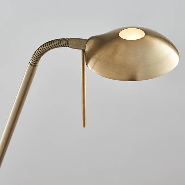 Monaco Antique Brass Living Room Floor Lamp reading light close up
