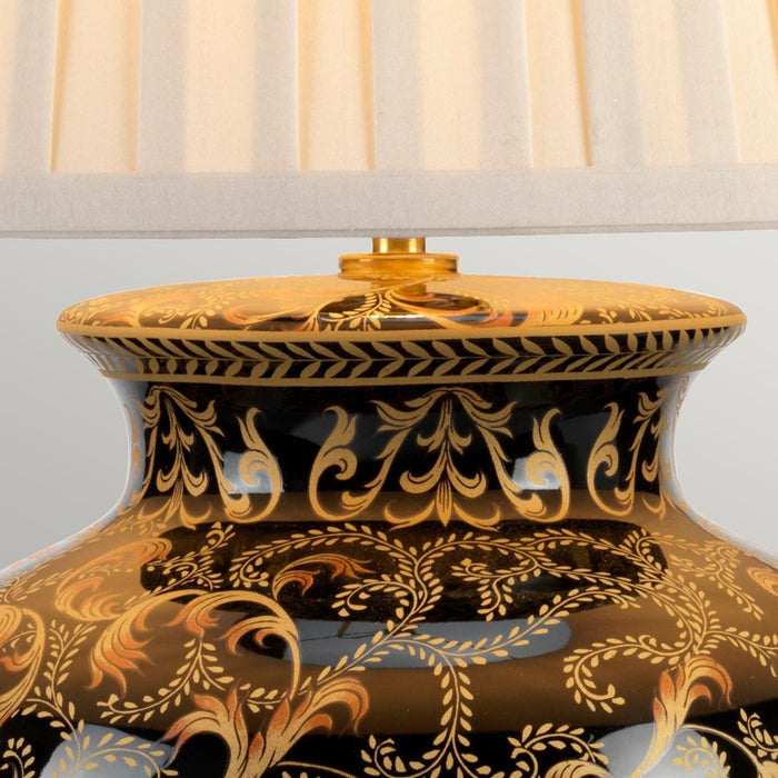 Morris Large Gold & Black Ceramic Table Lamp — lifestyle setting