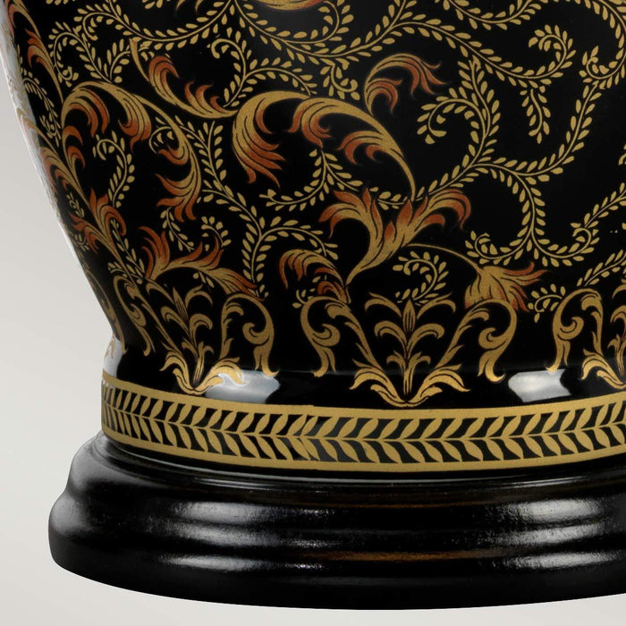 Morris Large Gold & Black Ceramic Table Lamp — side profile