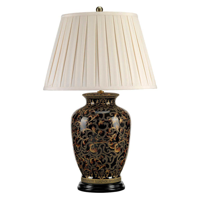 Morris Large Gold & Black Table Lamp unlit