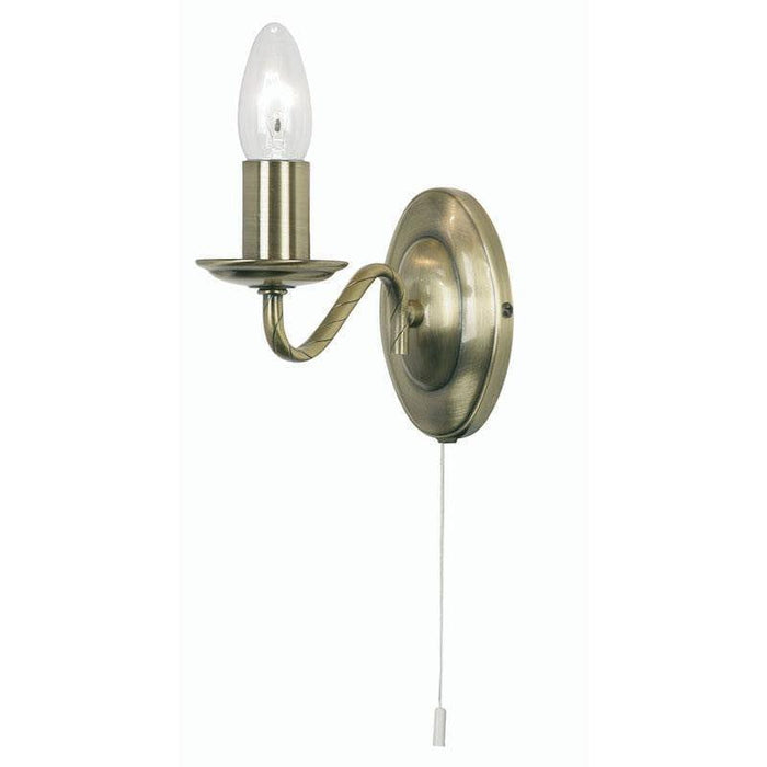 Traditional Wall Lights - Nadoor 1 Light Antique Brass Wall Light 8230-1 AB 1