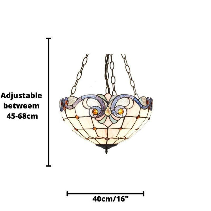 newcastle adjustable inverted tiffany ceiling pendant light Living room lighting image