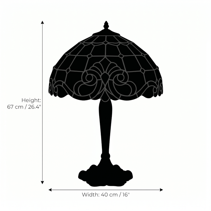 Newcastle Tiffany Table Lamp - Tiffany Lighting Direct — close-up detail