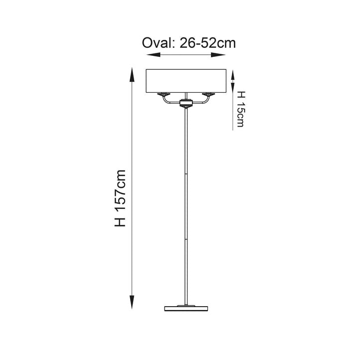 nixon 2lt brass crystal glass vintage white faux silk floor lamp 70563 by Endon Lighting Living room close up image