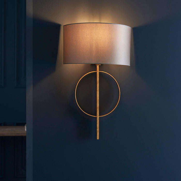 norfolk gold wall light with mink half shade Living room lighting image