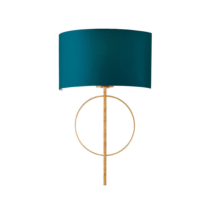 Norfolk Gold Wall Light With Teal Half Shade
