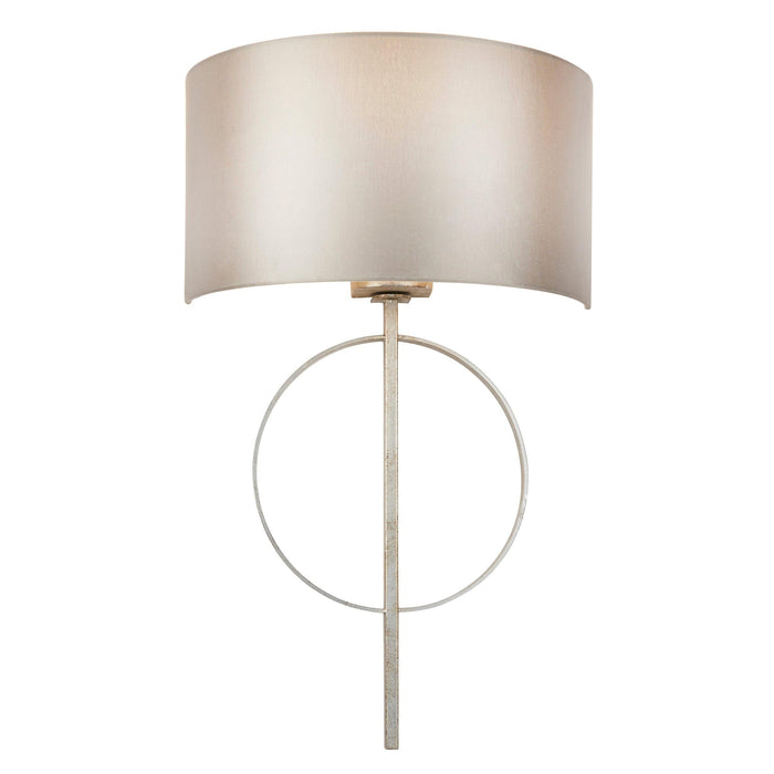 Norfolk Silver Wall Light With Mink Half Shade