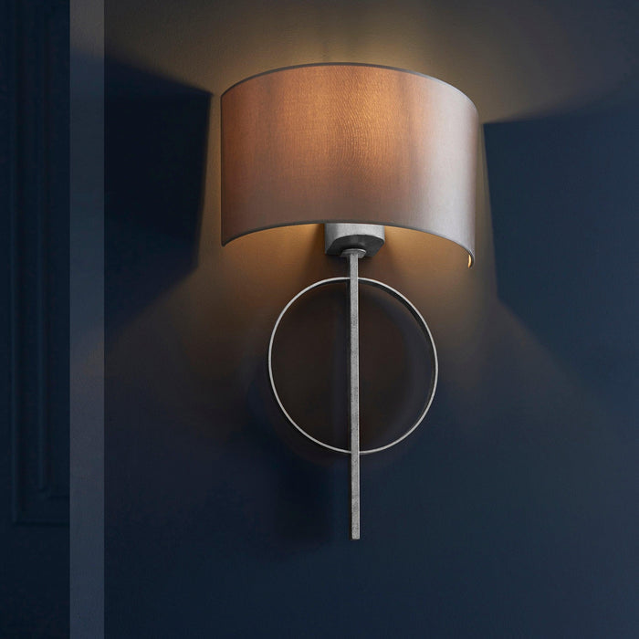norfolk silver wall light with mink half shade Diammable LED Lamp Image