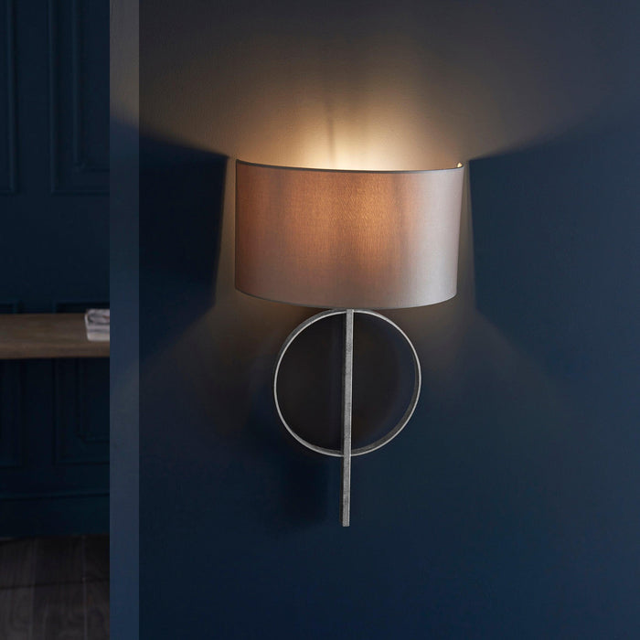 norfolk silver wall light with mink half shade mDining room lighting