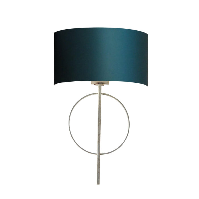 Norfolk Silver Wall Light With Teal Half Shade