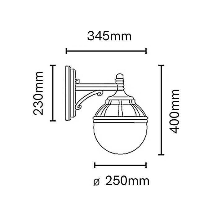 Norlys Bologna 1 Light Black Outdoor Down Wall Light — close-up detail